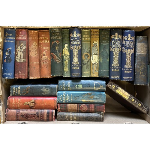 55 - A collection of George Arthur Henty books, all with pictorial cloth bindings, including In The Irish... 