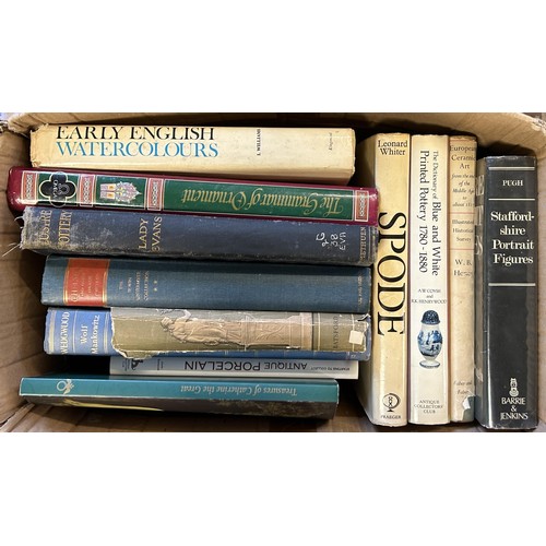 59 - Assorted fine art, reference and other books, including Wedgwood, Chelsea, Spode, Art Glass Nouveau,... 