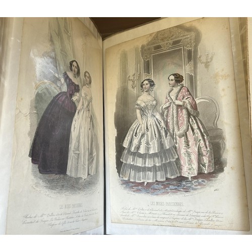 65 - A group of assorted 19th century fashion and other plates, loose and in books (box)