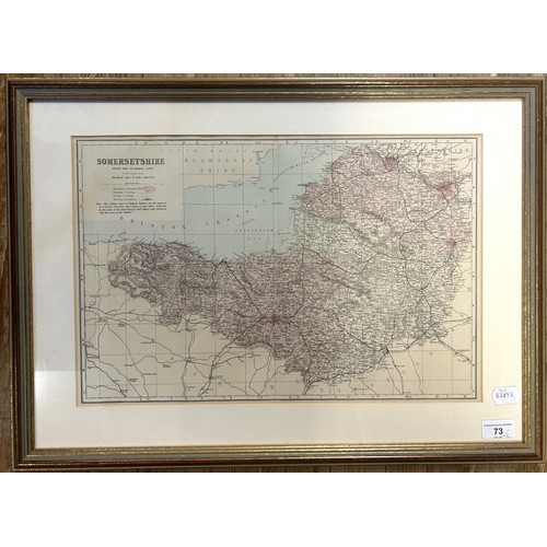 73 - A map of Gloucestershire, by Caricta Borealis Vulgo, 42 x 50 cm, and a map of Somersetshire, 31 x 47... 