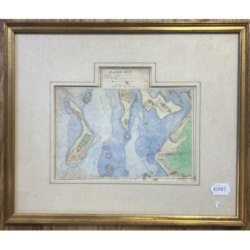 74 - A map of Berkshire, 45 x 54 cm, a map of Zanzibar, 20 x 23 cm, and four other maps (6)