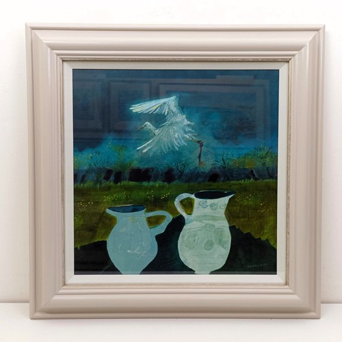 284 - Katherine Swinfen Eady, Time To Go Home, oil on linen, 38 x 38 cm, The Jerram Gallery label verso