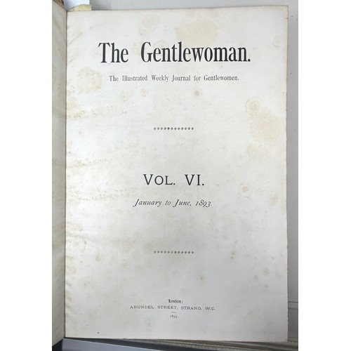 42 - The Gentlewoman,1893, binding poor, La Mode Illustree, 1874, some pages torn and creased, and A Rain... 