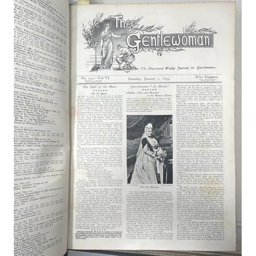 42 - The Gentlewoman,1893, binding poor, La Mode Illustree, 1874, some pages torn and creased, and A Rain... 