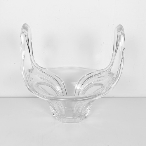 372 - An Art Glass twin handled vase, by Cristalleries De Vannes Le Chatel, France, 30 cm high