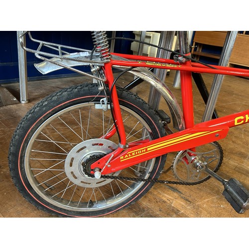 425 - A Raleigh Mk II Chopper bicycle, bright red, circa 1977, restored in about 2000