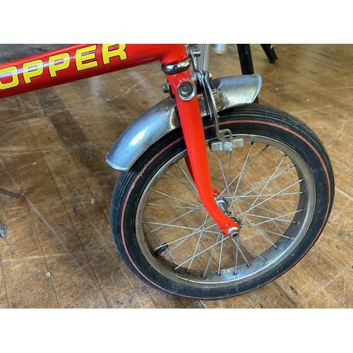 425 - A Raleigh Mk II Chopper bicycle, bright red, circa 1977, restored in about 2000