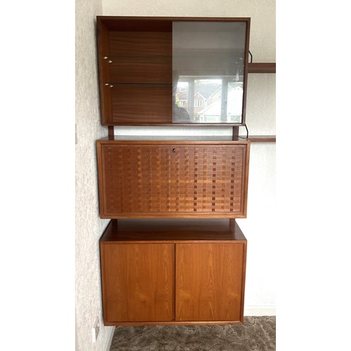 436 - A Ladderax teak sectional wall unit