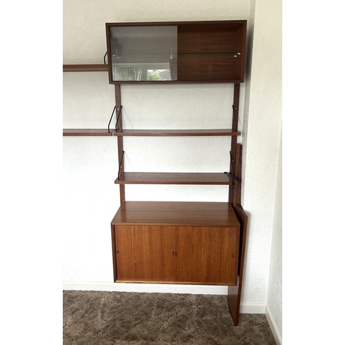 436 - A Ladderax teak sectional wall unit