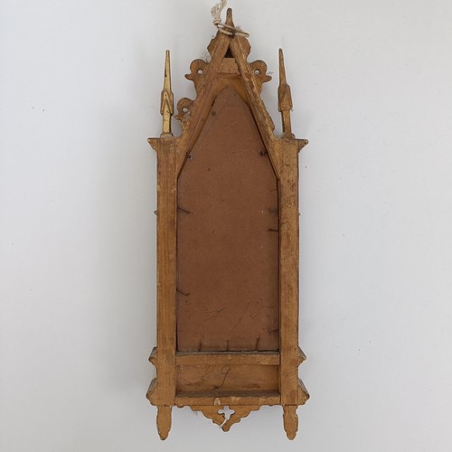 128 - After Fra Angelico, Gloria in Excelsis!, in a carved giltwood frame, 35.5 x 13.5 cm