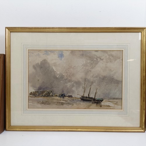 130 - Early 20th century, English school, beach scene, watercolour, 25 x 40cm, and assorted other pictures... 