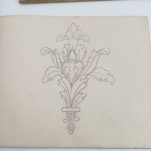 116 - A late 19th/early 20th century sketchbook, decorated flowers, and assorted other sketchbooks (box)