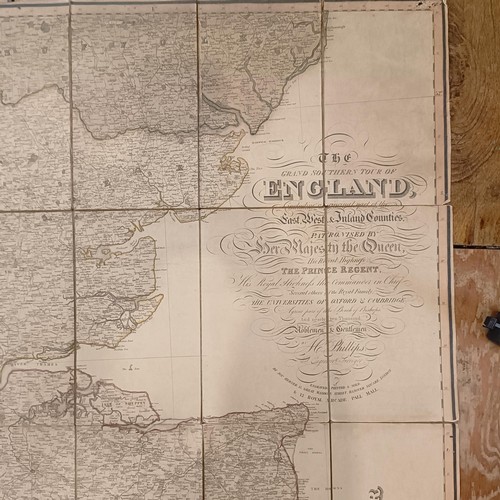 88 - M Phillips, The Grand Southern Tour Of England map, dated 1818