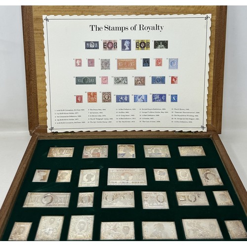 595 - A set of silver commemorative stamps, for the Silver Jubilee of Her Majesty the Queen, with certific... 