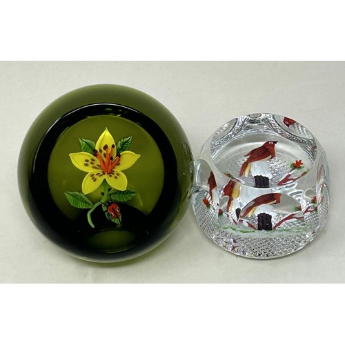 605 - A William Manson limited edition glass paperweight,  80/650, and another, 14/150 (2)