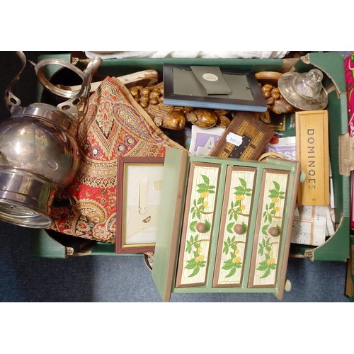 579 - ***Withdrawn*** A novelty Russian doll, of past rulers, and assorted other items (3 boxes)