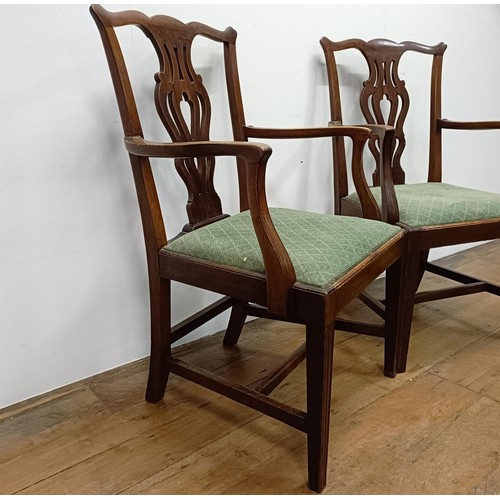 671 - A pair of mahogany Chippendale style armchairs (2)