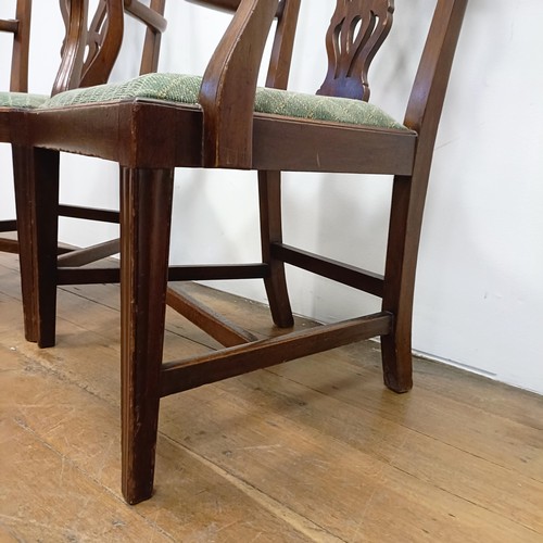 671 - A pair of mahogany Chippendale style armchairs (2)