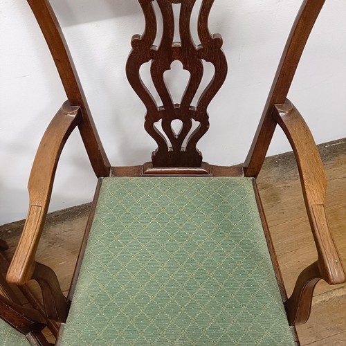 671 - A pair of mahogany Chippendale style armchairs (2)