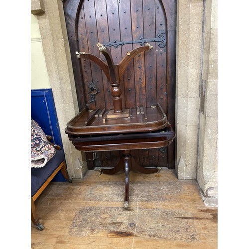 771 - A mahogany tilt top breakfast table,  the top 103 x 90 cm, a commode chair, and a dining table (3)