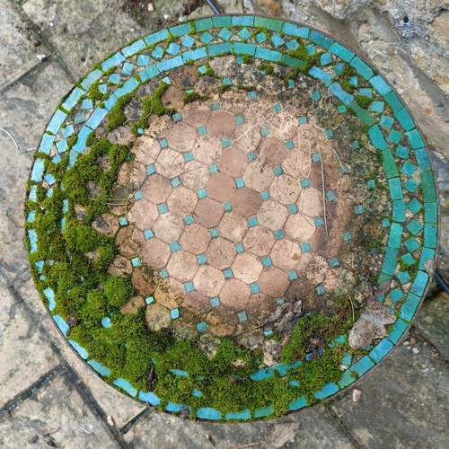 816 - A mosaic circular garden table