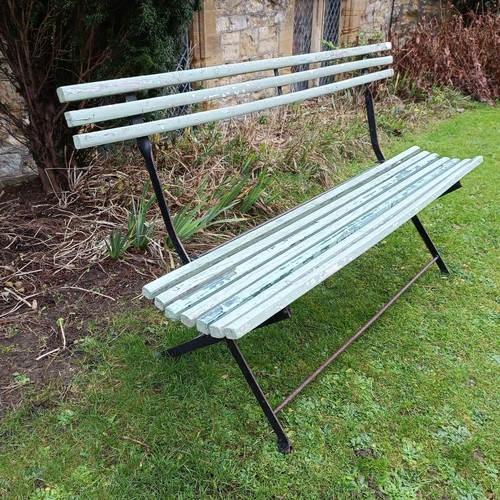 812 - A painted wood garden bench