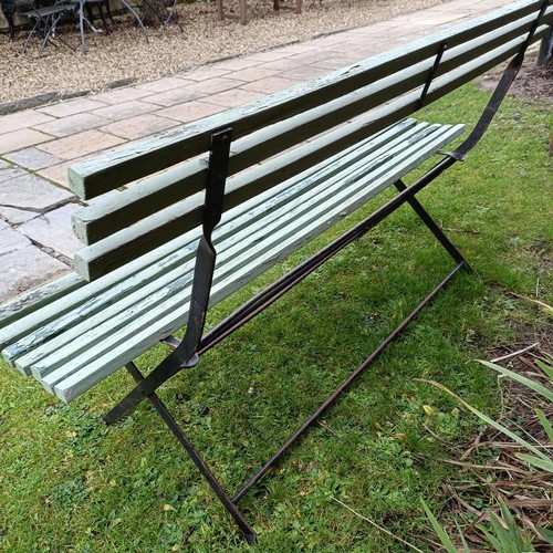 812 - A painted wood garden bench