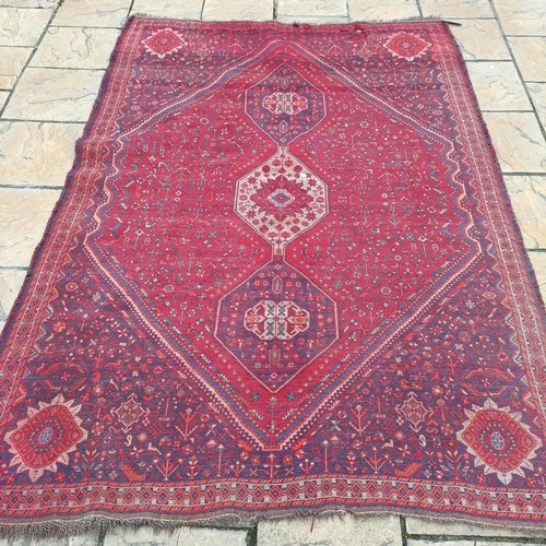 743 - A Persian blue ground carpet, 282 x 204  cm