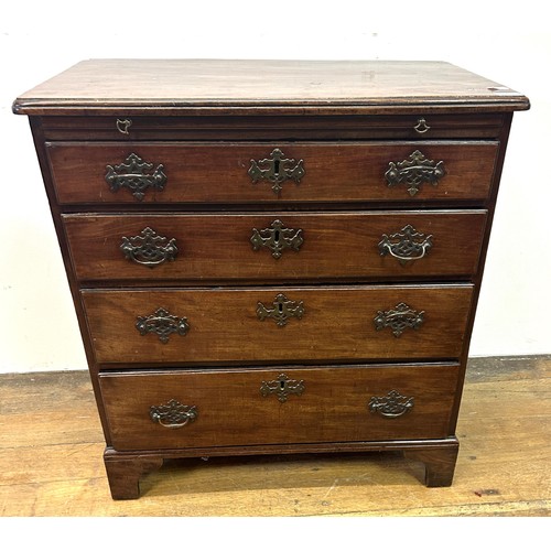 749 - A 19th century mahogany chest, having a brushing slide above four graduated drawers, 75 cm wide