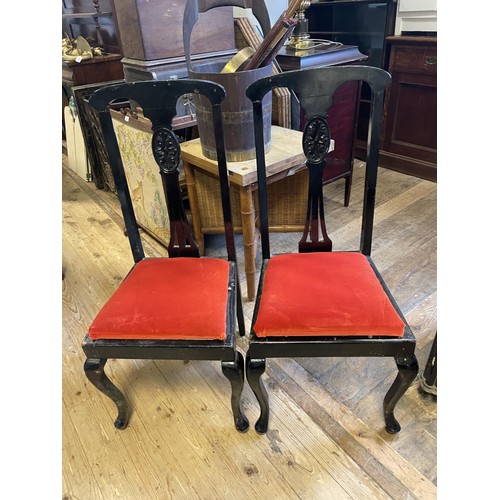 651 - A cast iron Singer sewing machine base, a Windsor chair, a bamboo table, and assorted other furnitur... 