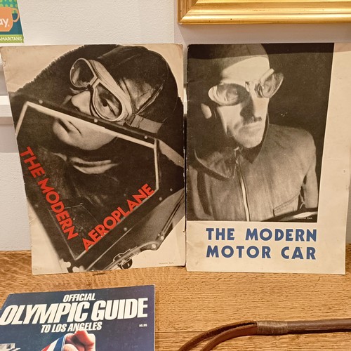 626 - A Pelham puppet, Wolf, two vintage pop-up books, The Modern Aeroplane and The Modern Motorcar and as... 