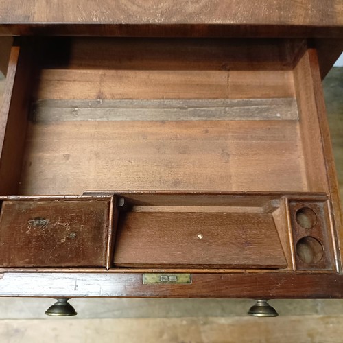 797 - A mahogany work table, with two drawers and slide, 41 cm wide