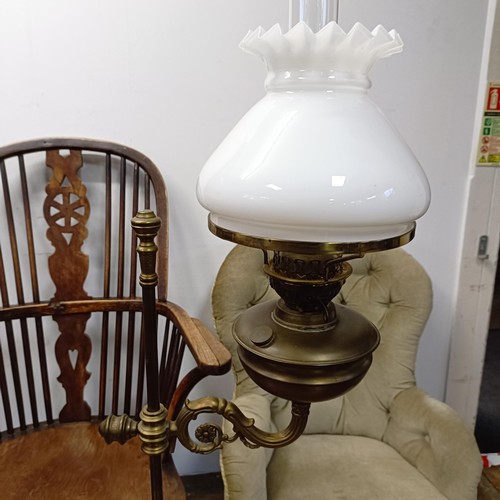 807 - A Windsor style armchair, a button back armchair, a coffee table and a lamp (4)