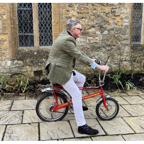 425 - A Raleigh Mk II Chopper bicycle, bright red, circa 1977, restored in about 2000