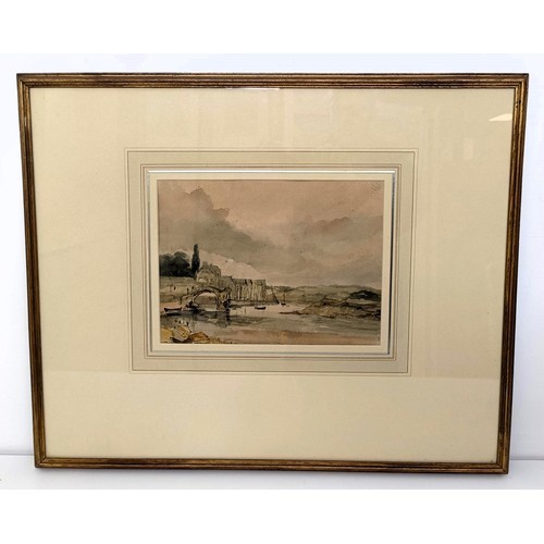 768 - R A Stolhard, Valley Malaga, ink and wash, dated 10th March 1824 on the mount, 22 x 28 cm, 19th cent... 