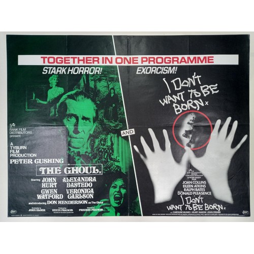 306 - The Ghoul/I Don't Want To Be Born, 1975, UK Quad (Double Bill) film poster, 76.2 x 101.6 cm