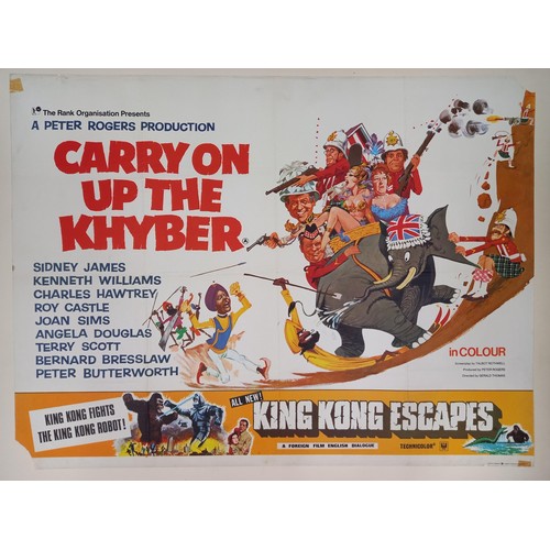 308 - Carry On Up The Khyber/King Kong Escapes, 1967, UK Quad (Double Bill) film poster, 76.2 x 101.6 cm