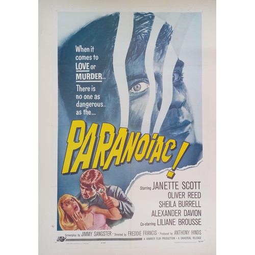 371 - Paranoiac!, 1963, US One Sheet film poster, 68.6 x 104.0 cm