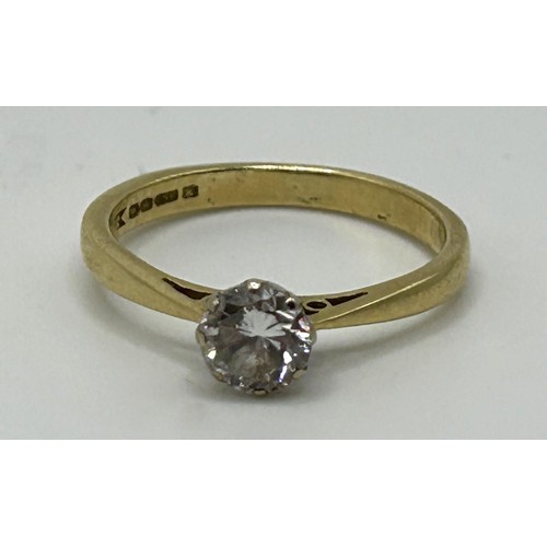 110 - An 18ct gold and diamond solitaire ring, ring size J