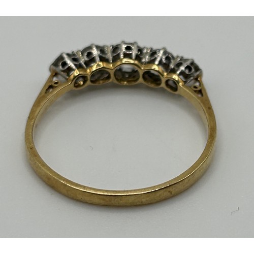 194 - An 18ct gold and five stone diamond ring, ring size Q