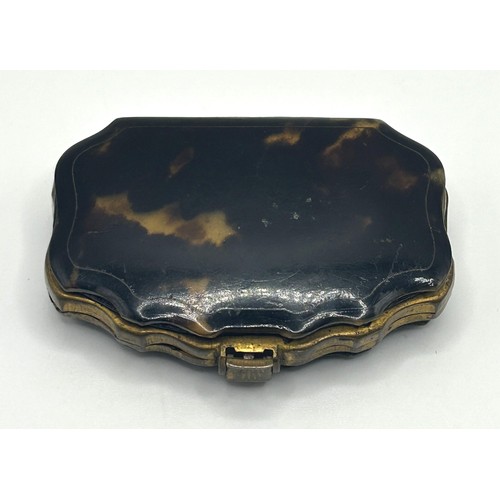 222 - A late 19th/early 20th century tortoiseshell and gilt metal purse