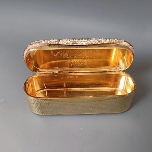 357 - A George IV silver gilt snuff box, London 1828, 108 g