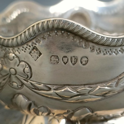 373 - A Victorian silver bowl, with swag decoration, London 1881, 5.8 ozt