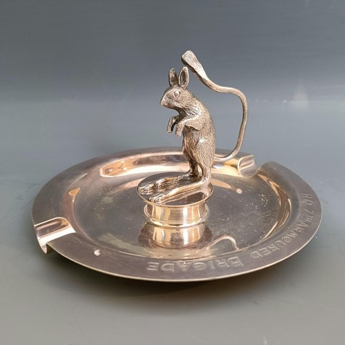 382 - An Australian silver novelty ashtray, decorated with cast spring hare