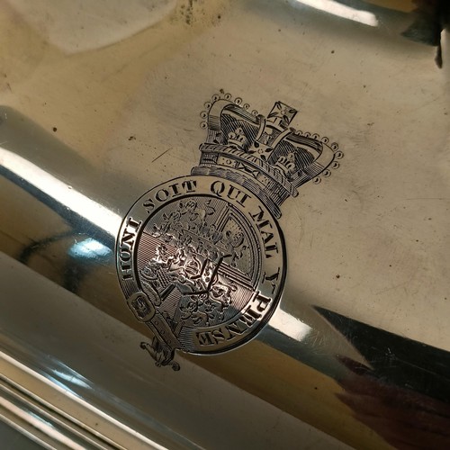 404 - A George III silver meat dish cover, engraved with coat of arms, by Paul Storr, London 1801, 30.7 oz... 