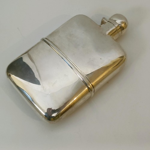 429 - A late Victorian silver hip flask, with cup, London 1901, 7.8 ozt