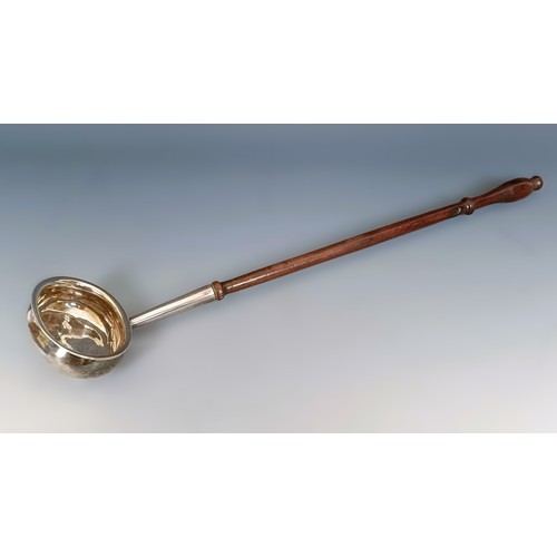 378 - A George III silver and turned wood toddy ladle, London 1803