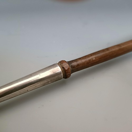 378 - A George III silver and turned wood toddy ladle, London 1803