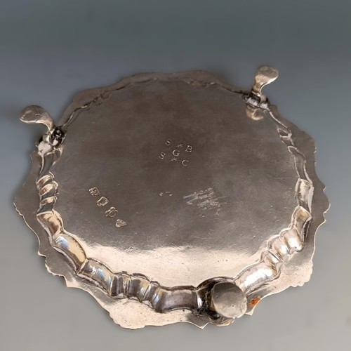 430 - A George II silver salver, with a pie-crust edge, London 1749, 7.2 ozt