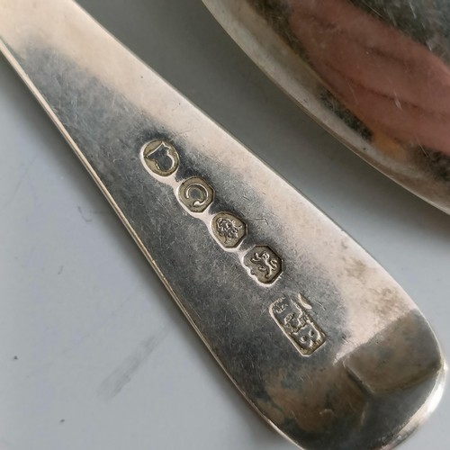 436 - A George III silver Old English pattern dessertspoon and six others similar, various dates and marks... 